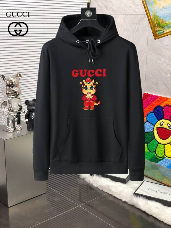 GUCCI グッチ メンズ パーカー プルオーバー フード付き ロゴプリント オーバーサイズ シティスタイル ブラック