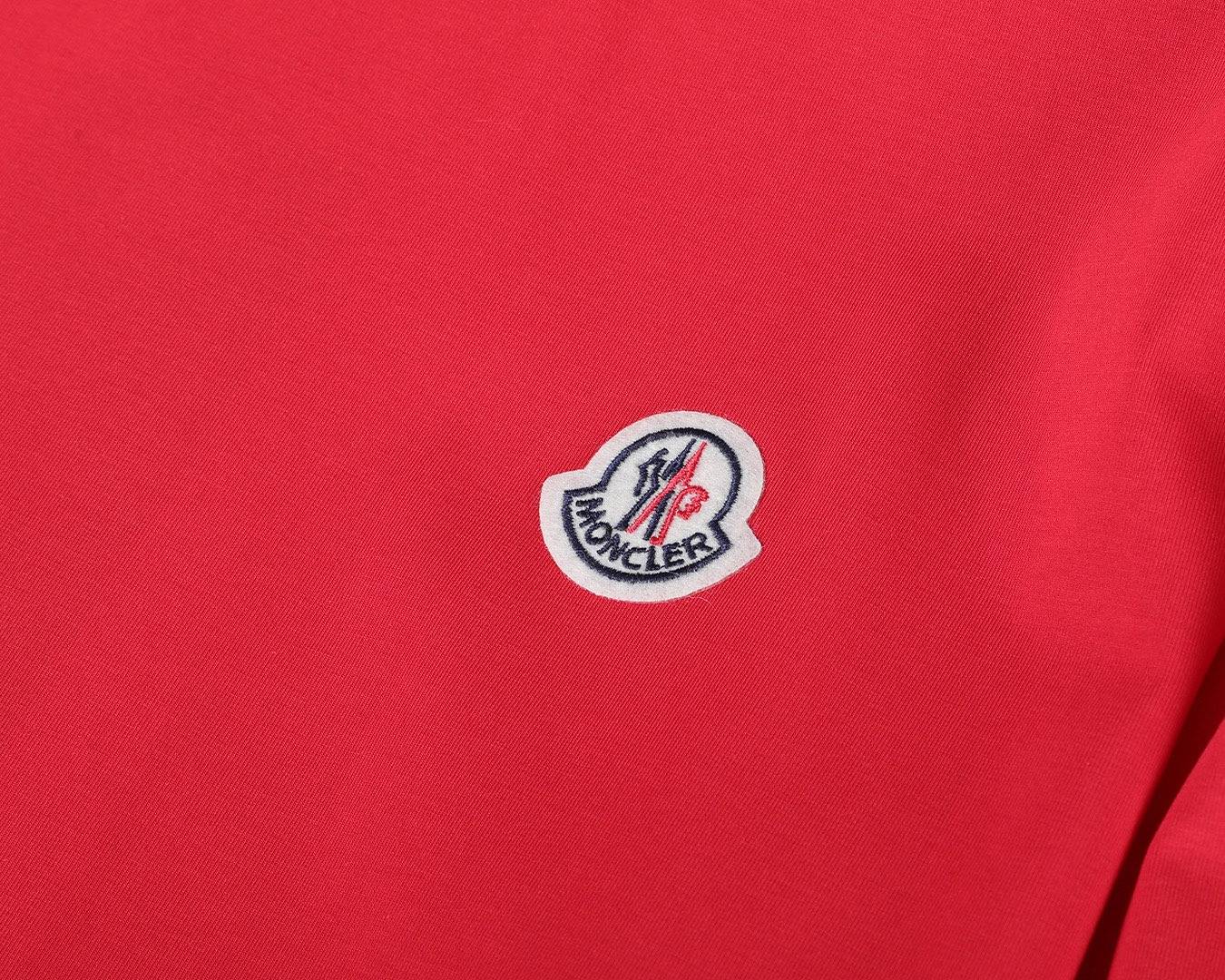 MONCLER モンクレール メンズ 長袖Tシャツ ロンT クルーネック 袖リブ ロゴプリント オーバーサイズ ブラック ホワイト レッド ネイビー - 画像 3