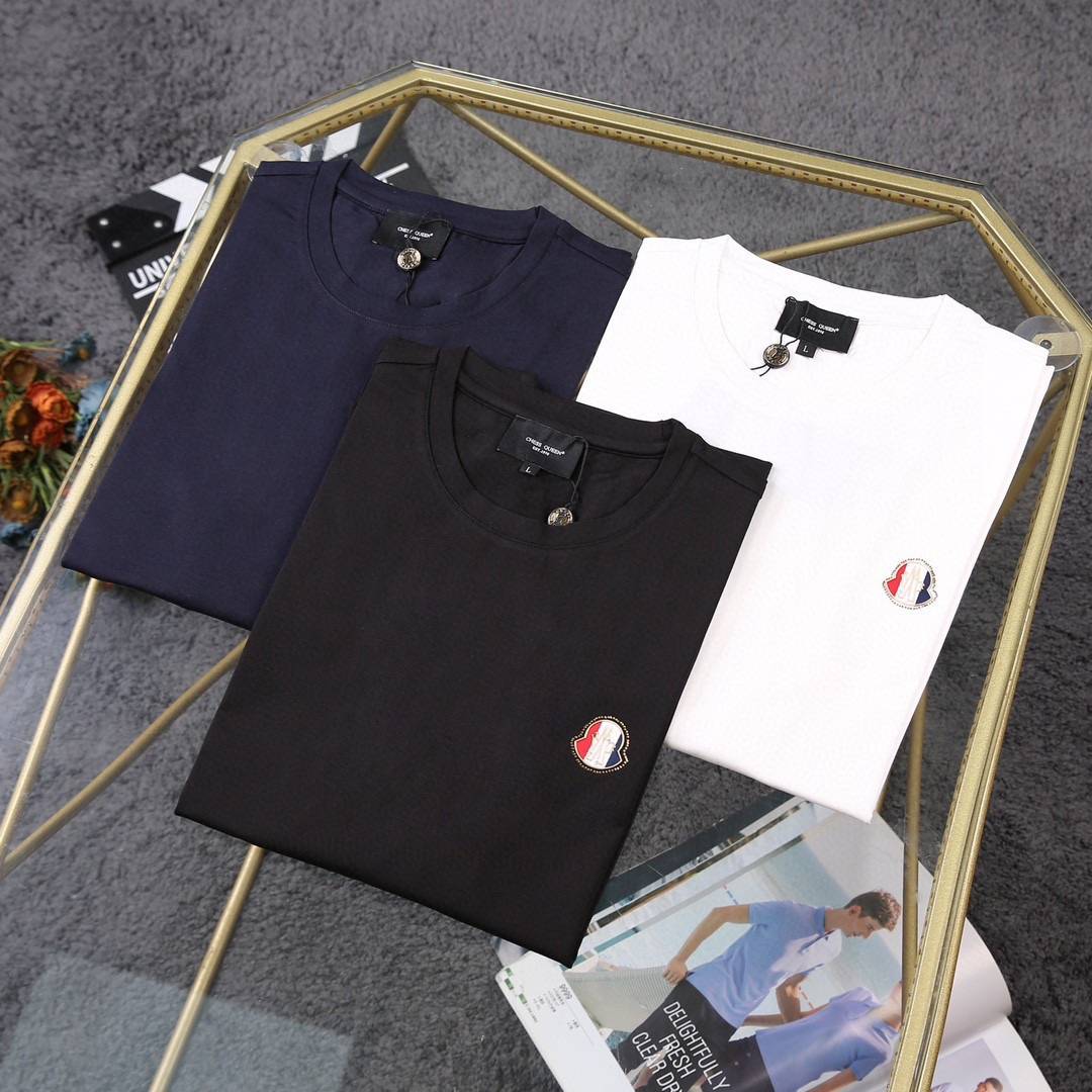 MONCLER モンクレール メンズ 長袖Tシャツ ロンT クルーネック 袖リブ アームプリント オーバーサイズ ブラック ホワイト ネイビー - 画像 2