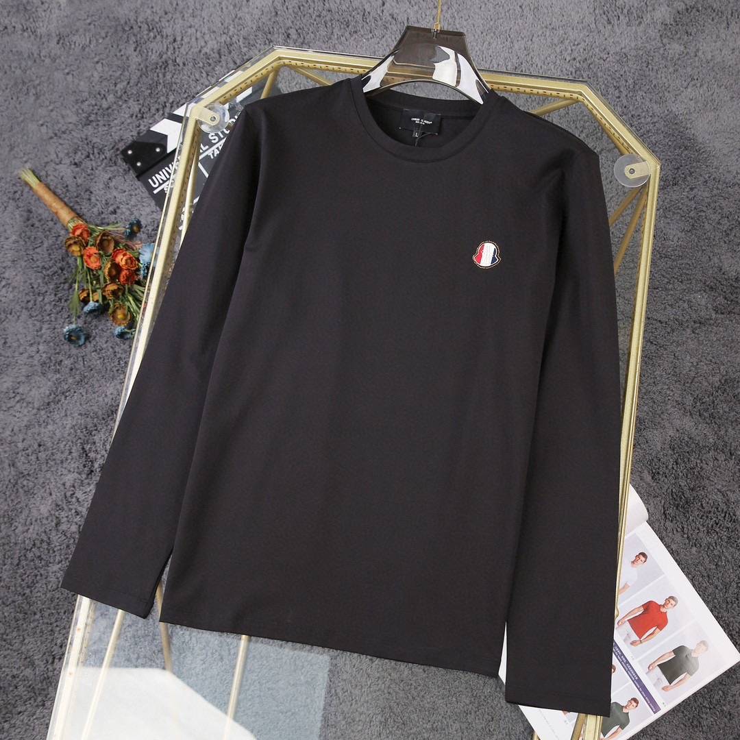 MONCLER モンクレール メンズ 長袖Tシャツ ロンT クルーネック 袖リブ アームプリント オーバーサイズ ブラック ホワイト ネイビー - 画像 5