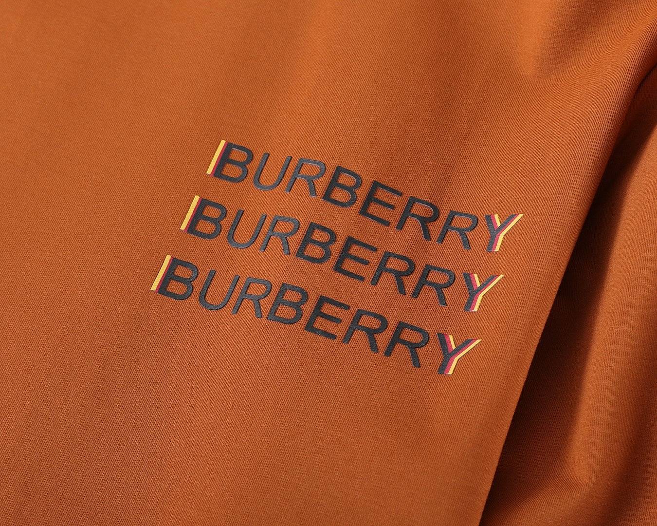 BURBERRY バーバリー メンズ ロンT 長袖Tシャツ クルーネック 袖リブ ロゴプリント オーバーサイズ ブラック ホワイト オレンジ - 画像 3