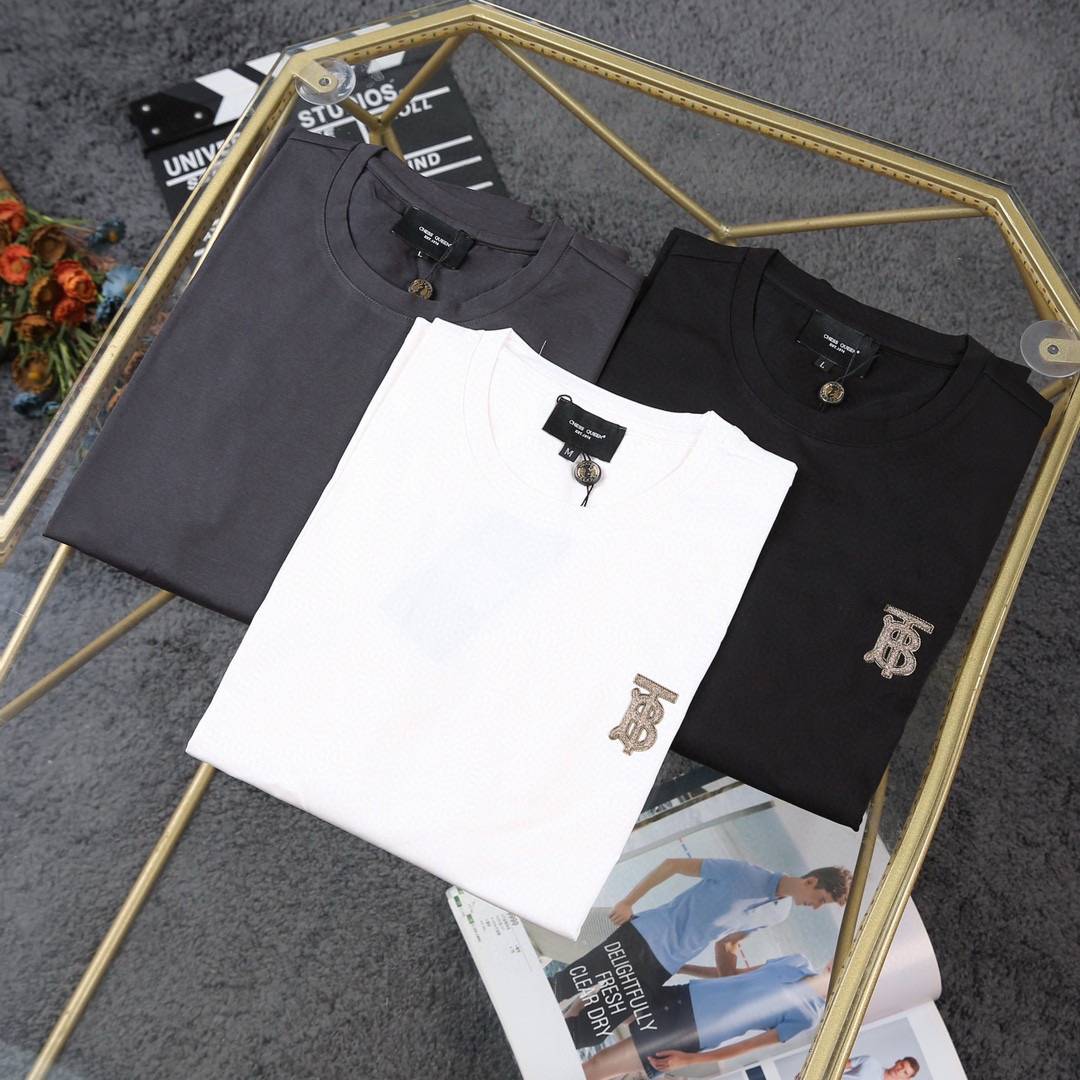 BURBERRY バーバリー メンズ 長袖Tシャツ ロンT クルーネック 袖リブ ロゴプリント オーバーサイズ ブラック ホワイト - 画像 2