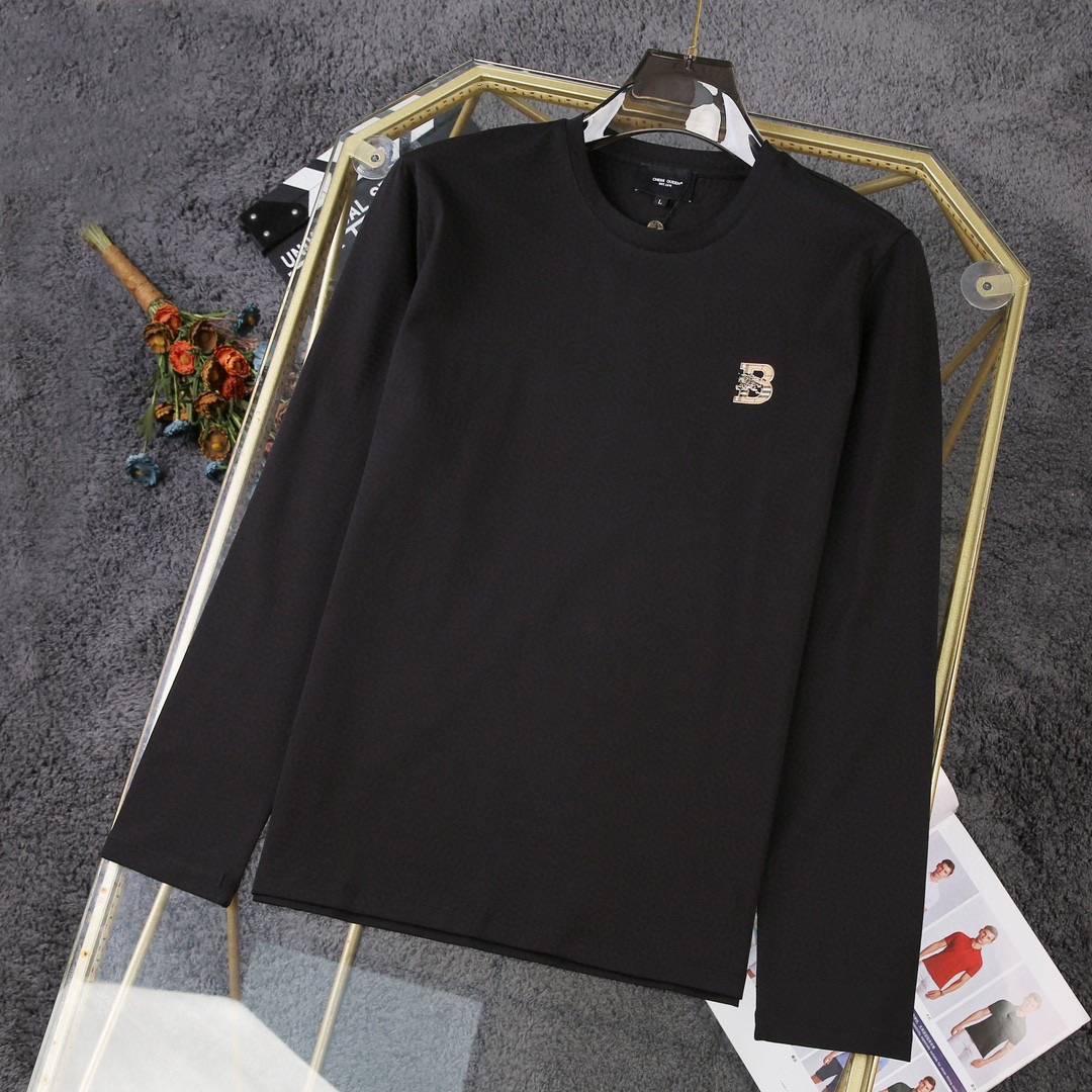 BALENCIAGA バレンシアガ メンズ ロンT 長袖Tシャツ クルーネック 袖リブ ロゴプリント オーバーサイズ ブラック ホワイト - 画像 4