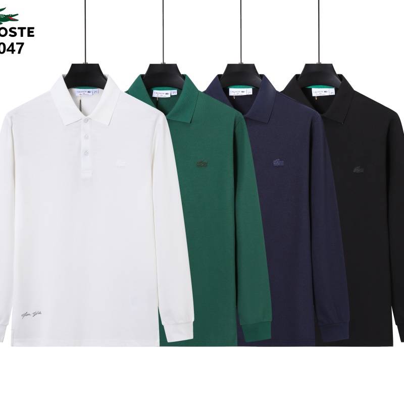 LACOSTE ラコステ メンズ 長袖Tシャツ ロンT クルーネック 袖リブ ロゴプリント オーバーサイズ ブラック - 画像 3