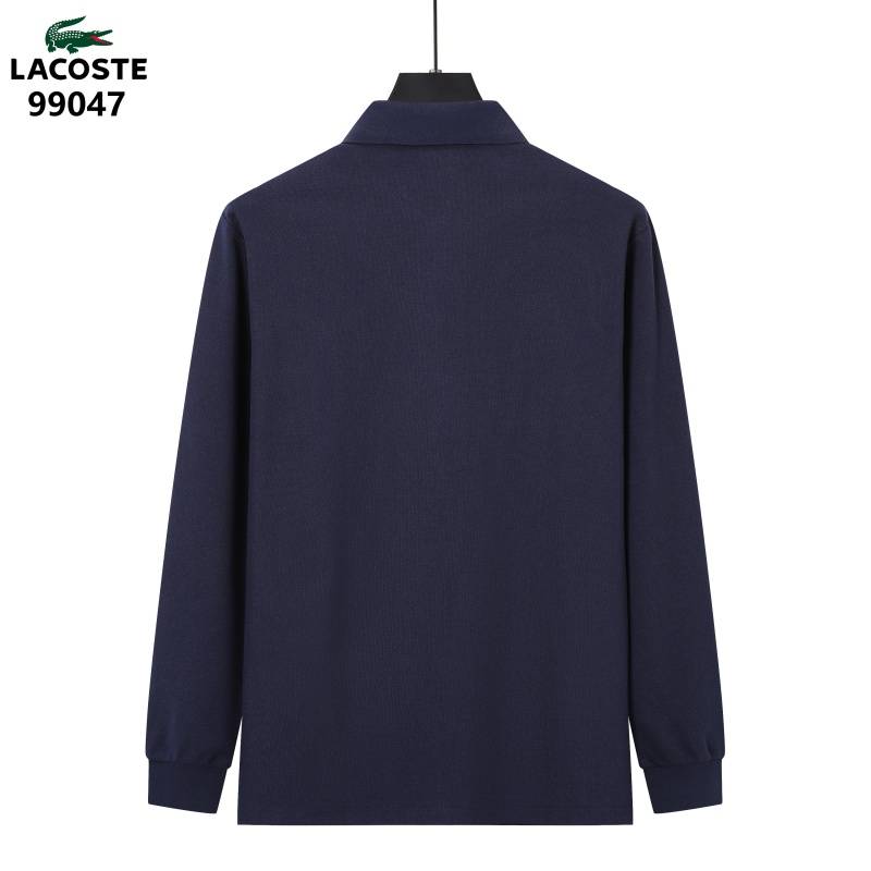 LACOSTE ラコステ メンズ 長袖Tシャツ ロンT クルーネック 袖リブ ロゴプリント オーバーサイズ ブラック - 画像 5