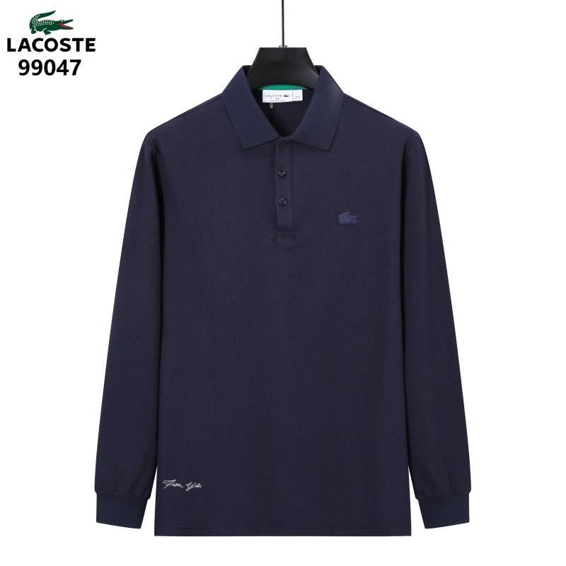 LACOSTE ラコステ メンズ 長袖Tシャツ ロンT クルーネック 袖リブ ロゴプリント オーバーサイズ ブラック - 画像 6
