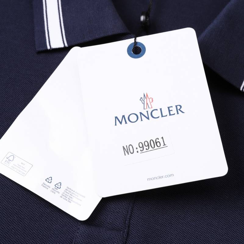 MONCLER モンクレール メンズ 長袖ポロシャツ クルーネック 袖リブ ロゴプリント オーバーサイズ ブラック ホワイト ネイビー - 画像 13