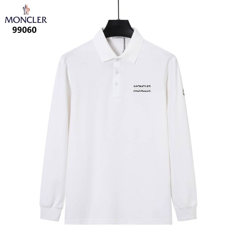 MONCLER モンクレール メンズ 長袖Tシャツ ロンT クルーネック 袖リブ ロゴプリント オーバーサイズ ストリート ブラック ホワイト