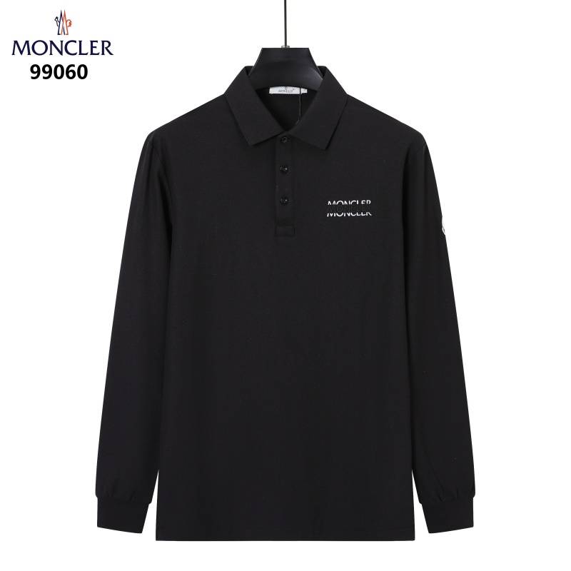 MONCLER モンクレール メンズ 長袖Tシャツ ロンT クルーネック 袖リブ ロゴプリント オーバーサイズ ストリート ブラック ホワイト - 画像 2