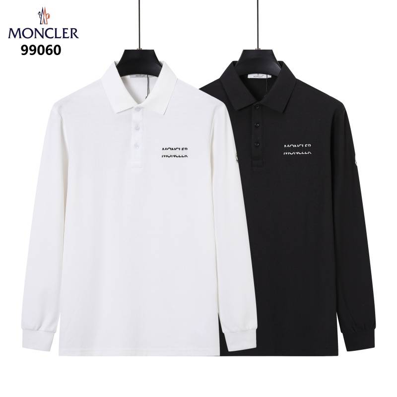 MONCLER モンクレール メンズ 長袖Tシャツ ロンT クルーネック 袖リブ ロゴプリント オーバーサイズ ストリート ブラック ホワイト - 画像 3