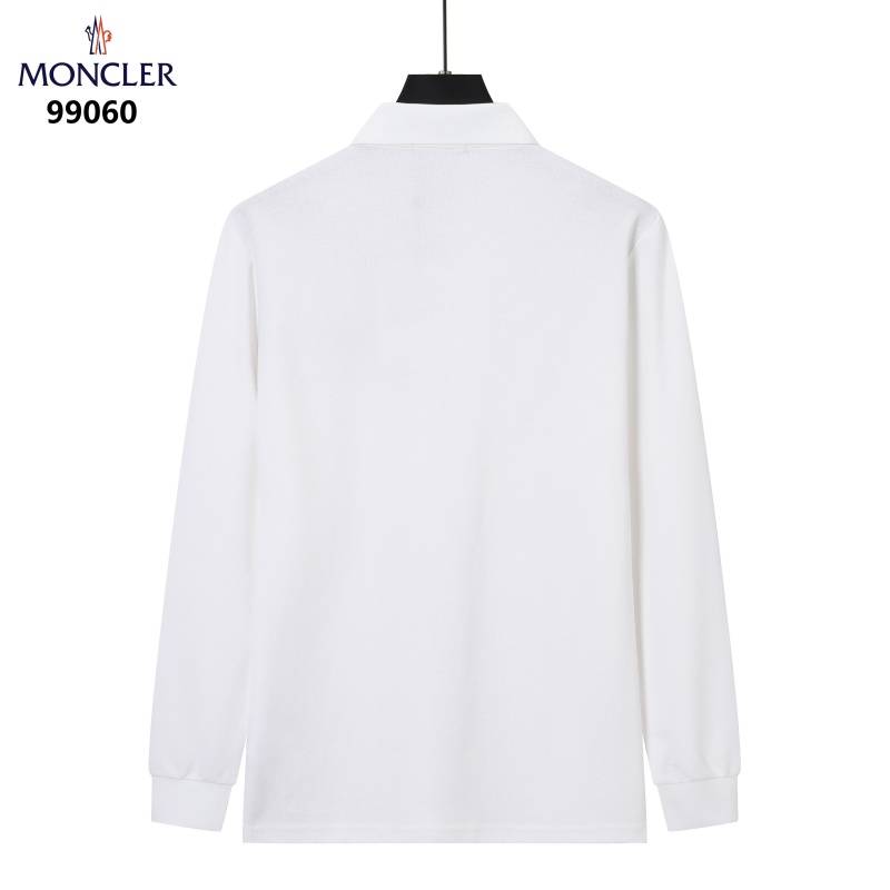 MONCLER モンクレール メンズ 長袖Tシャツ ロンT クルーネック 袖リブ ロゴプリント オーバーサイズ ストリート ブラック ホワイト - 画像 4