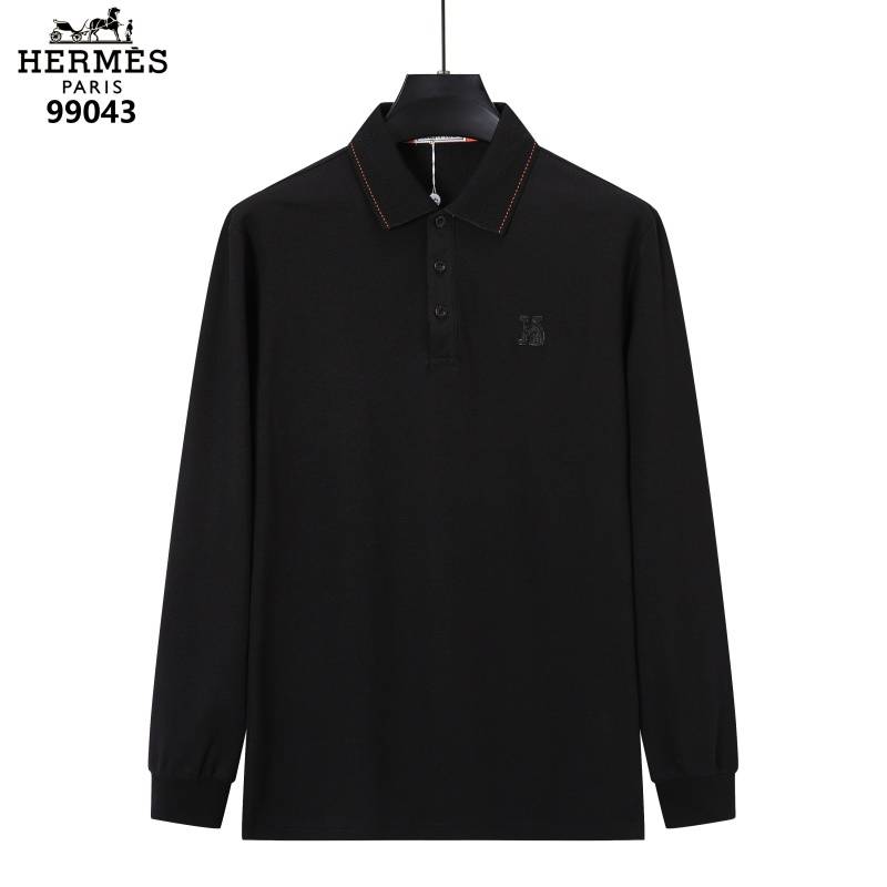 HERMES ヘルメス メンズ 長袖Tシャツ ロンT クルーネック 袖リブ オーバーサイズ ブラック ホワイト オレンジ - 画像 2
