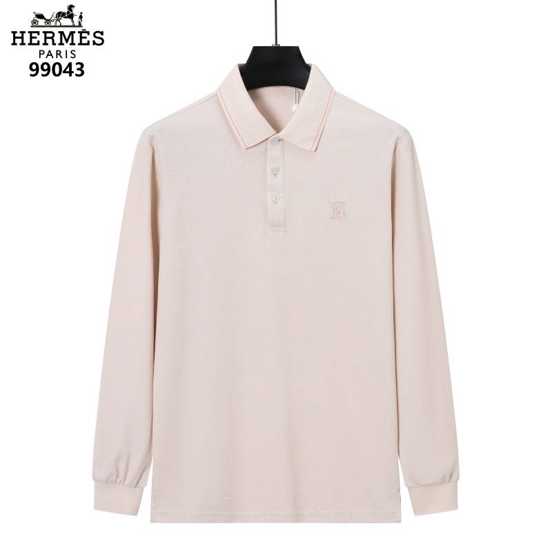 HERMES ヘルメス メンズ 長袖Tシャツ ロンT クルーネック 袖リブ オーバーサイズ ブラック ホワイト オレンジ - 画像 3