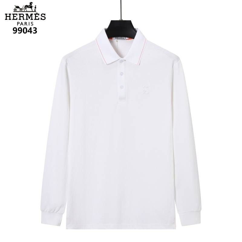 HERMES ヘルメス メンズ 長袖Tシャツ ロンT クルーネック 袖リブ オーバーサイズ ブラック ホワイト オレンジ - 画像 4