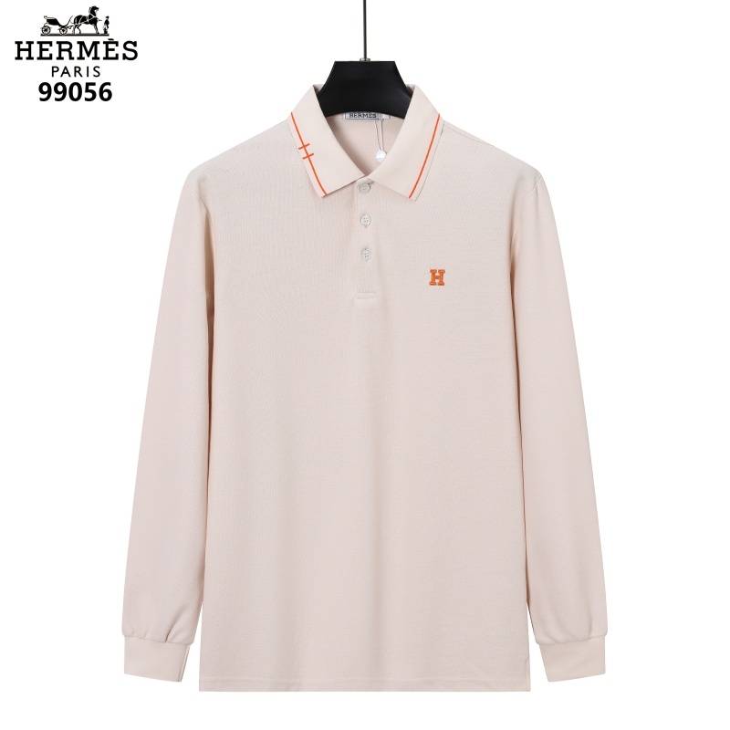 HERMS メンズ 長袖Tシャツ ロンT クルーネック 袖リブ ロゴプリント オーバーサイズ ブラック ホワイト オレンジ