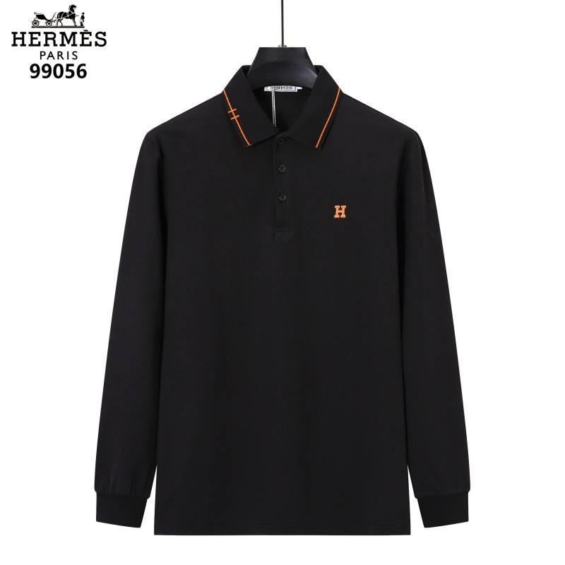 HERMS メンズ 長袖Tシャツ ロンT クルーネック 袖リブ ロゴプリント オーバーサイズ ブラック ホワイト オレンジ - 画像 2