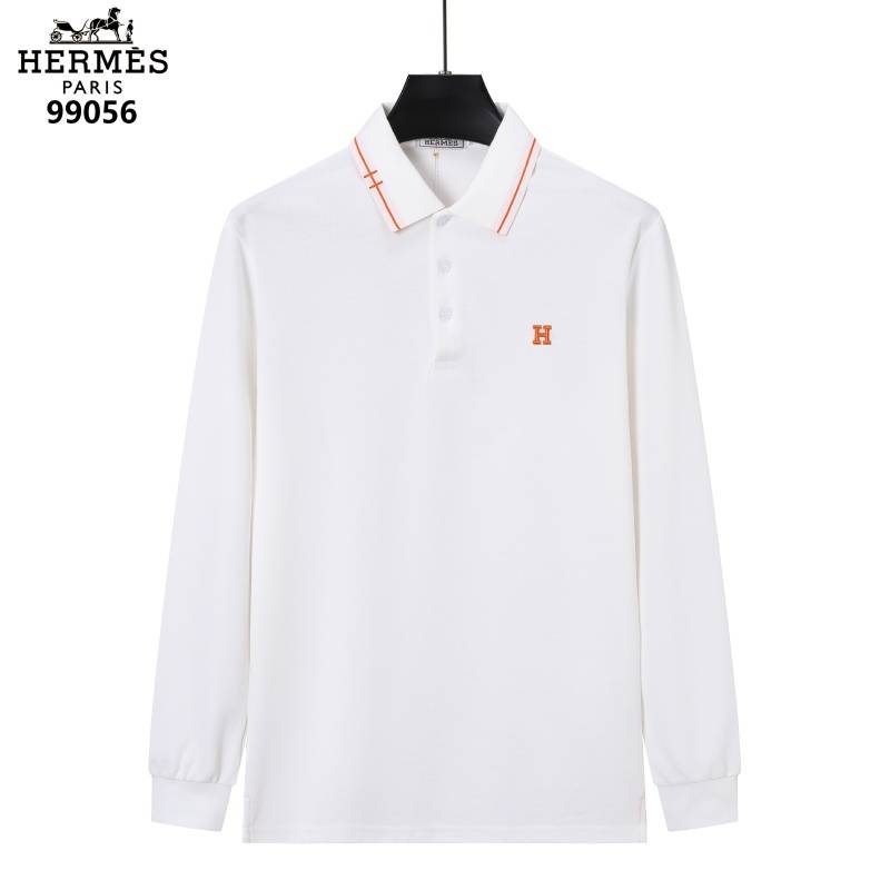 HERMS メンズ 長袖Tシャツ ロンT クルーネック 袖リブ ロゴプリント オーバーサイズ ブラック ホワイト オレンジ - 画像 3