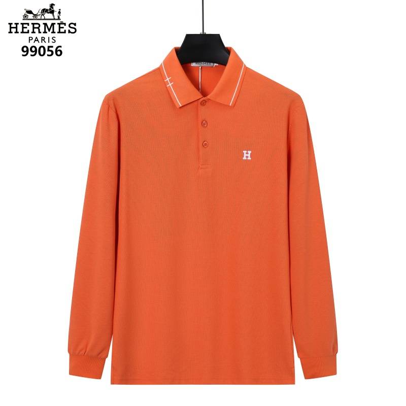 HERMS メンズ 長袖Tシャツ ロンT クルーネック 袖リブ ロゴプリント オーバーサイズ ブラック ホワイト オレンジ - 画像 5