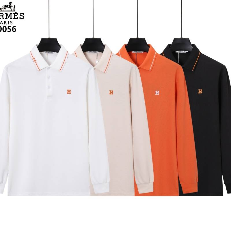 HERMS メンズ 長袖Tシャツ ロンT クルーネック 袖リブ ロゴプリント オーバーサイズ ブラック ホワイト オレンジ - 画像 6