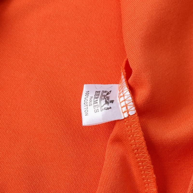 HERMS メンズ 長袖Tシャツ ロンT クルーネック 袖リブ ロゴプリント オーバーサイズ ブラック ホワイト オレンジ - 画像 10