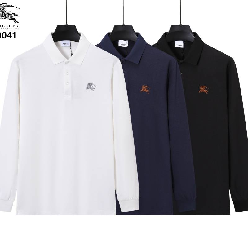 BURBERRY バーバリー メンズ 長袖Tシャツ ロンT クルーネック 袖リブ ロゴプリント オーバーサイズ ブラック ホワイト ネイビー - 画像 3