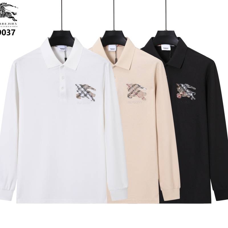 BURBERRY バーバリー メンズ 長袖Tシャツ ロンT クルーネック 袖リブ ロゴプリント オーバーサイズ ブラック ホワイト ベージュ - 画像 3