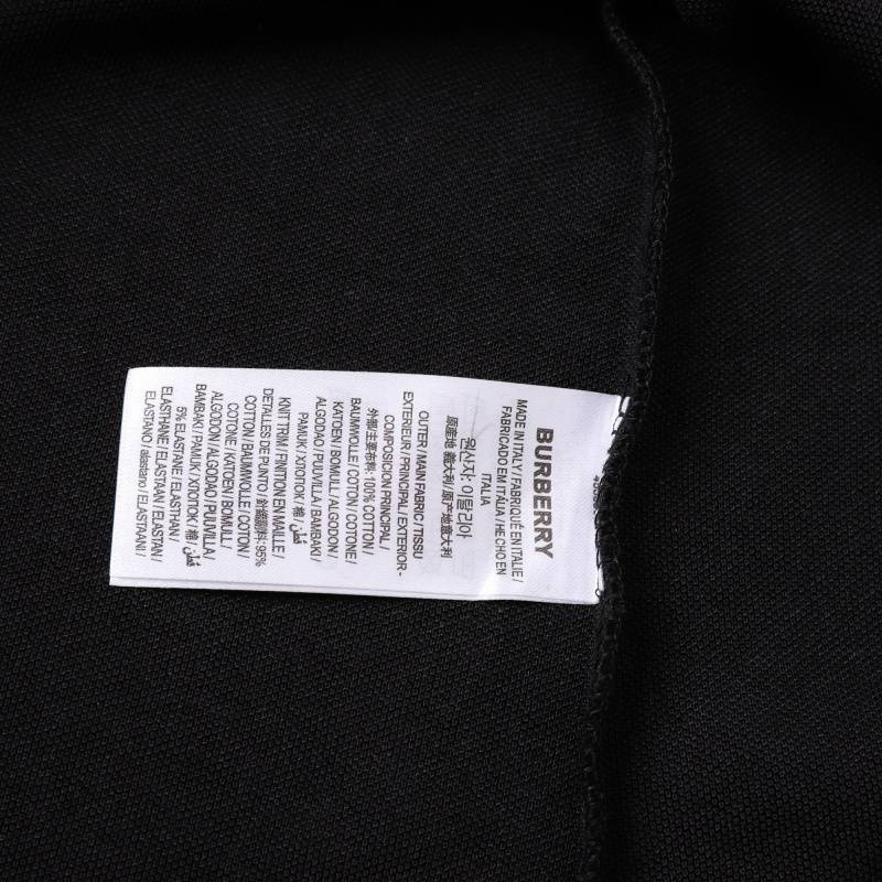 BURBERRY バーバリー メンズ 長袖Tシャツ ロンT クルーネック 袖リブ ロゴプリント ナイロン素材 オーバーサイズ ブラック - 画像 7