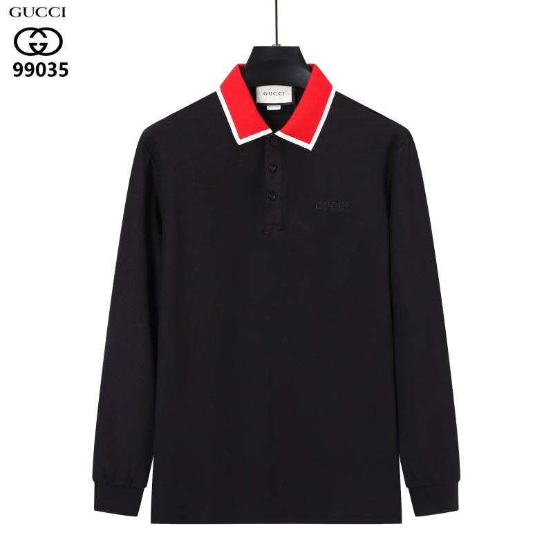 GUCCI グッチ メンズ 長袖Tシャツ ロンT クルーネック 袖リブ ロゴプリント オーバーサイズ レイヤード ブラック レッド ホワイト - 画像 2