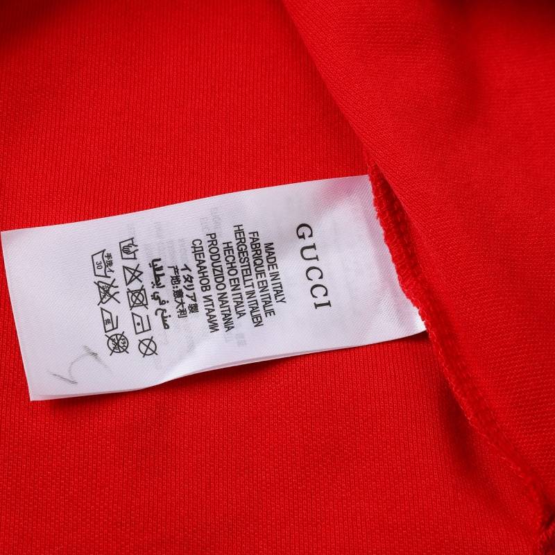 GUCCI グッチ メンズ 長袖Tシャツ ロンT クルーネック 袖リブ ロゴプリント オーバーサイズ レイヤード ブラック レッド ホワイト - 画像 8