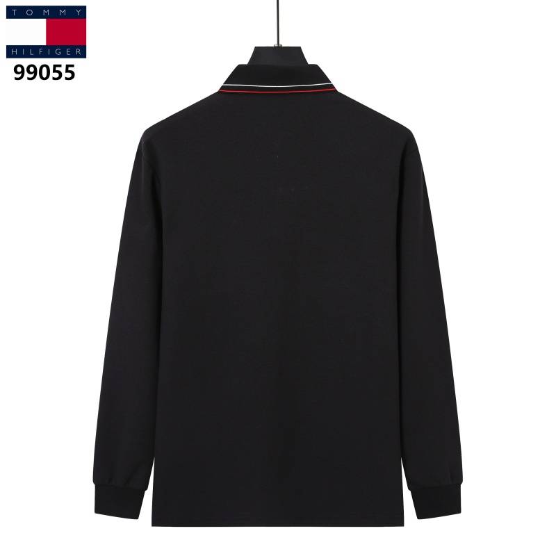 TOMMY HILFIGER メンズ 長袖Tシャツ ロンT クルーネック 袖リブ ロゴプリント オーバーサイズ ブラック - 画像 4