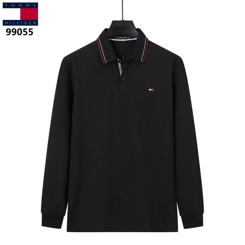 TOMMY HILFIGER メンズ 長袖Tシャツ ロンT クルーネック 袖リブ ロゴプリント オーバーサイズ ブラック - 画像 5