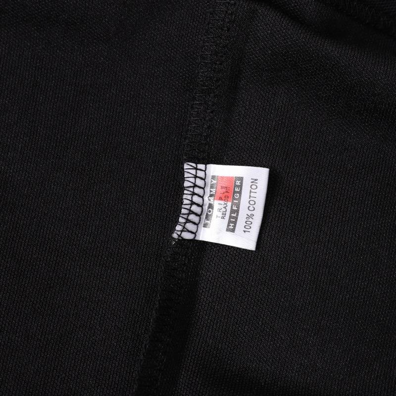 TOMMY HILFIGER メンズ 長袖Tシャツ ロンT クルーネック 袖リブ ロゴプリント オーバーサイズ ブラック - 画像 7