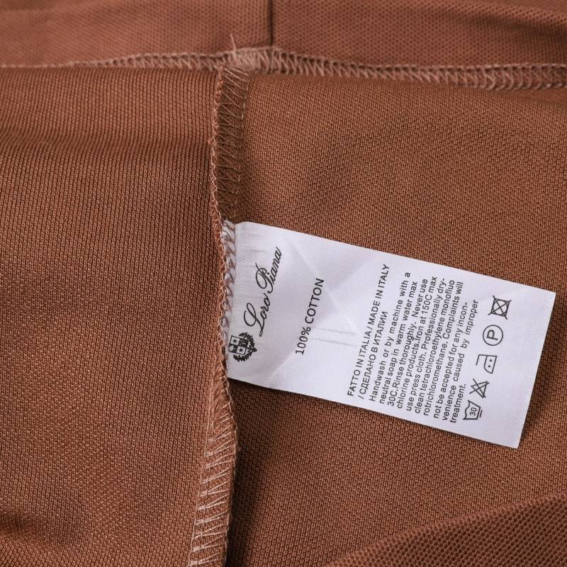 Loro Piana ロロピアーナ メンズ 長袖ポロシャツ ロンT クルーネック 袖リブ トップス フロントロゴ ブラック ホワイト ローズブラウン - 画像 6