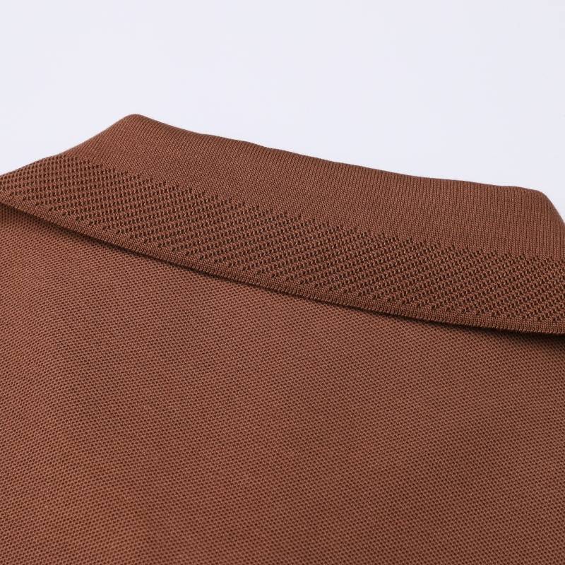 Loro Piana ロロピアーナ メンズ 長袖ポロシャツ ロンT クルーネック 袖リブ トップス フロントロゴ ブラック ホワイト ローズブラウン - 画像 8