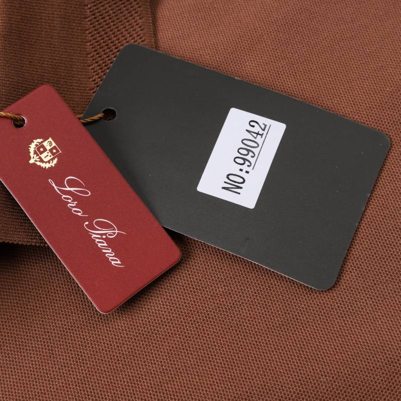 Loro Piana ロロピアーナ メンズ 長袖ポロシャツ ロンT クルーネック 袖リブ トップス フロントロゴ ブラック ホワイト ローズブラウン - 画像 11