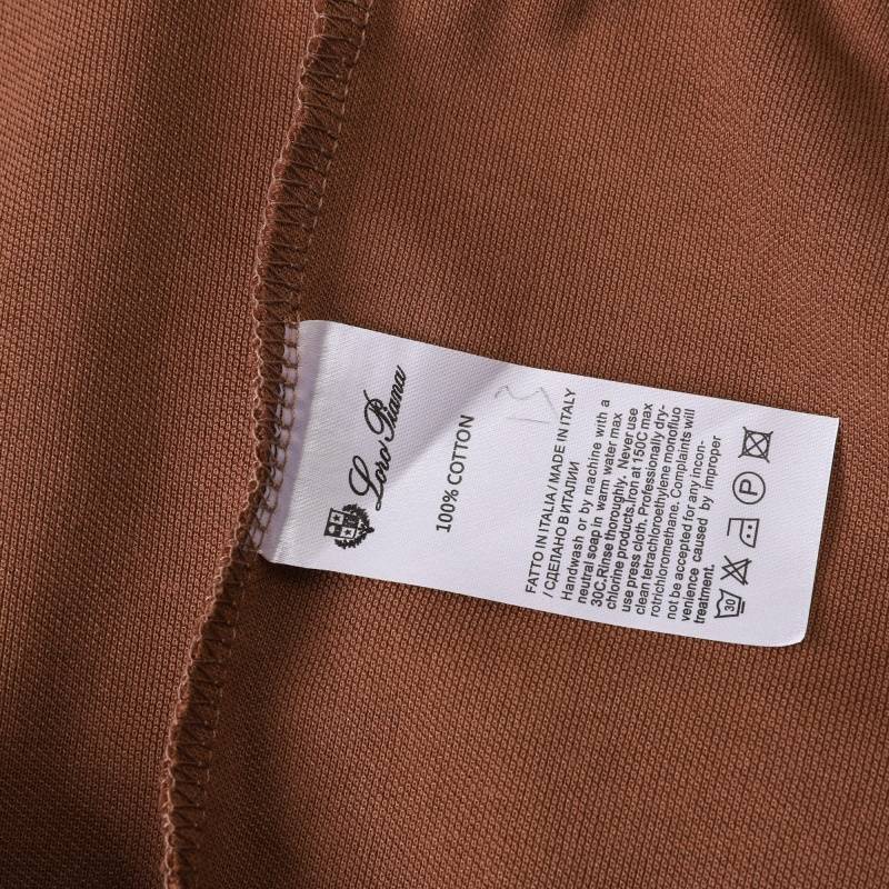 Loro Piana メンズ 長袖Tシャツ ロンT クルーネック 袖リブ ロゴ刺繍 オーバーサイズ ブラック ホワイト ブラウン - 画像 7