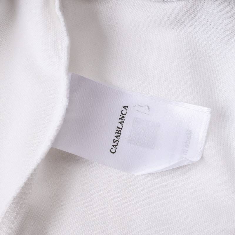CASABLANCA メンズ 長袖Tシャツ ロンT クルーネック 袖リブ ロゴプリント オーバーサイズ ブラック ホワイト ブルー - 画像 7