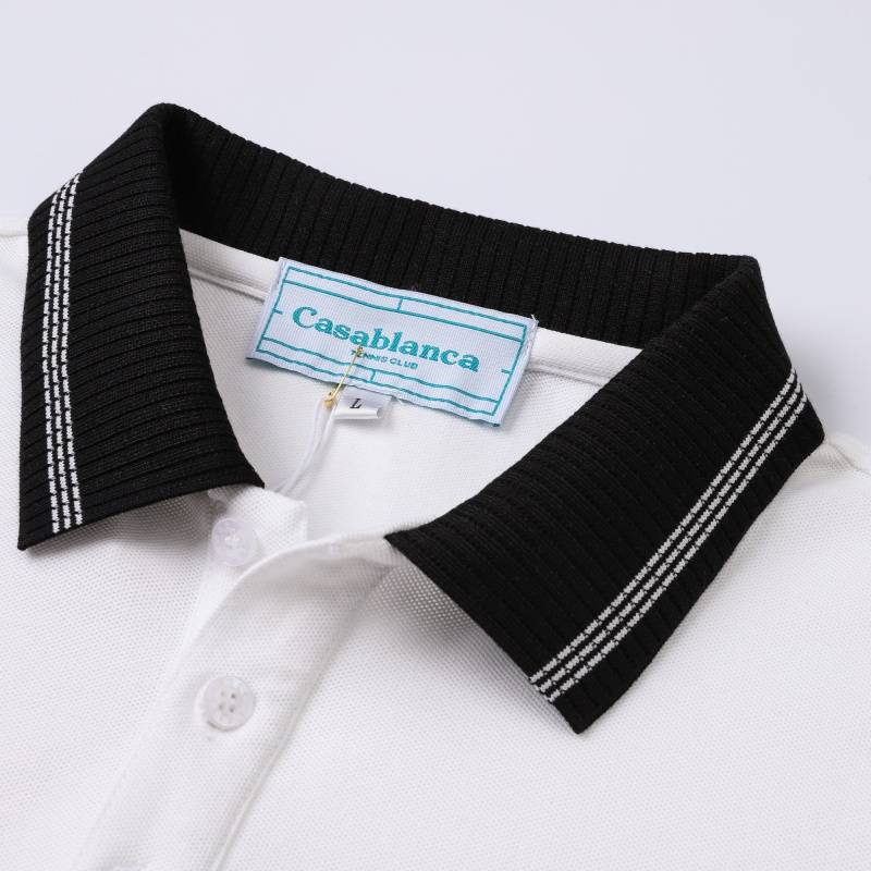 CASABLANCA メンズ 長袖Tシャツ ロンT クルーネック 袖リブ ロゴプリント オーバーサイズ ブラック ホワイト ブルー - 画像 15