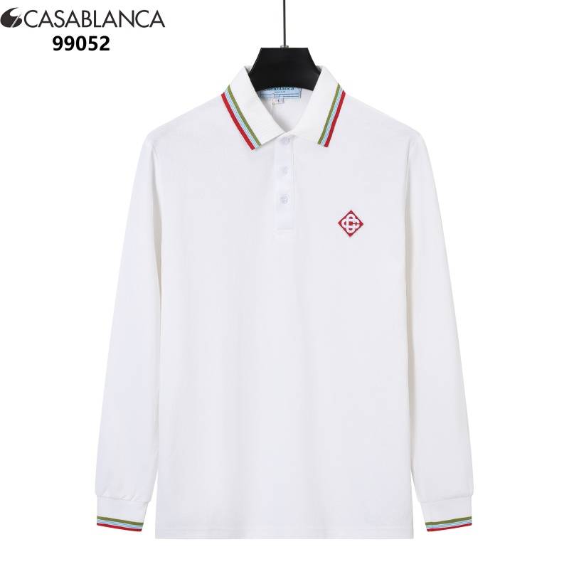 CASABLANCA カサブランカ メンズ ロンT 長袖Tシャツ クルーネック 袖リブ ロゴ刺繍 オーバーサイズ ブラック ホワイト ブルー - 画像 2
