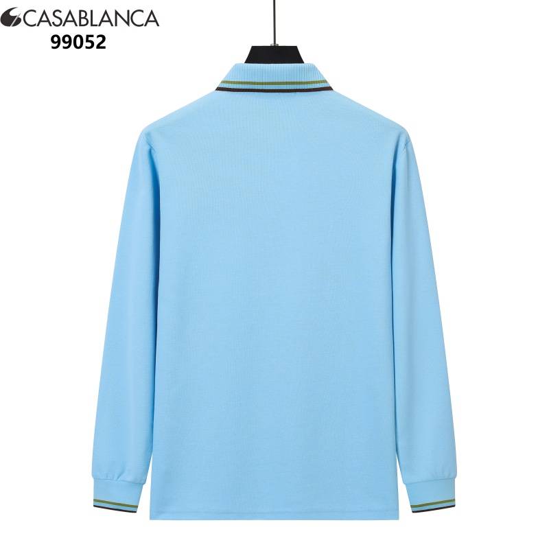 CASABLANCA カサブランカ メンズ ロンT 長袖Tシャツ クルーネック 袖リブ ロゴ刺繍 オーバーサイズ ブラック ホワイト ブルー - 画像 4