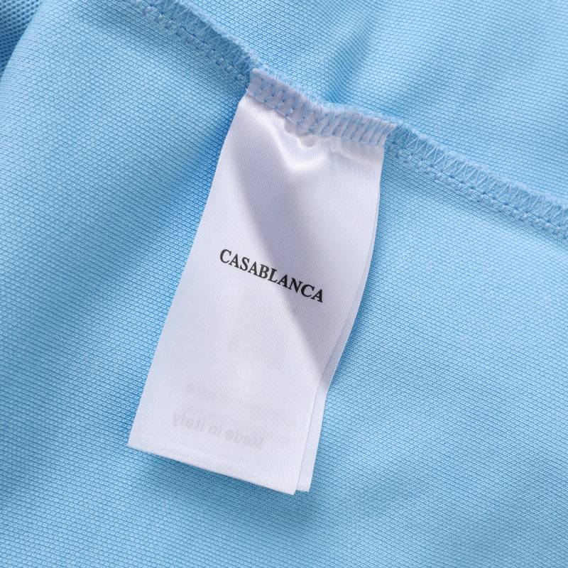 CASABLANCA カサブランカ メンズ ロンT 長袖Tシャツ クルーネック 袖リブ ロゴ刺繍 オーバーサイズ ブラック ホワイト ブルー - 画像 7