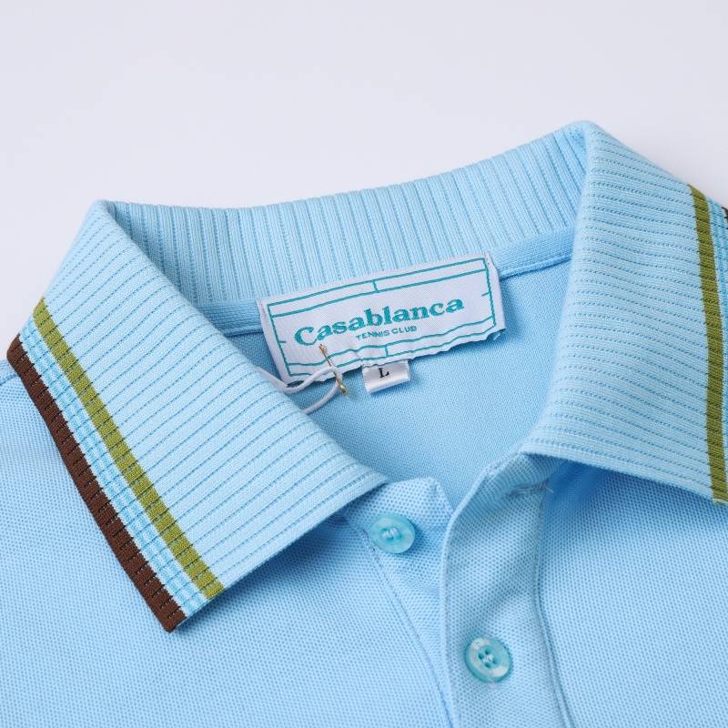 CASABLANCA カサブランカ メンズ ロンT 長袖Tシャツ クルーネック 袖リブ ロゴ刺繍 オーバーサイズ ブラック ホワイト ブルー - 画像 15