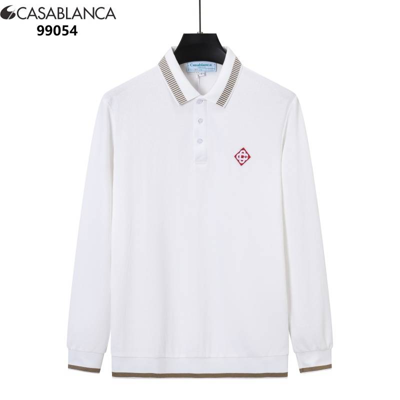 CASABLANCA カサブランカ メンズ 長袖Tシャツ ロンT クルーネック 袖リブ ロゴプリント オーバーサイズ ブラック ホワイト グレー ネイビー
