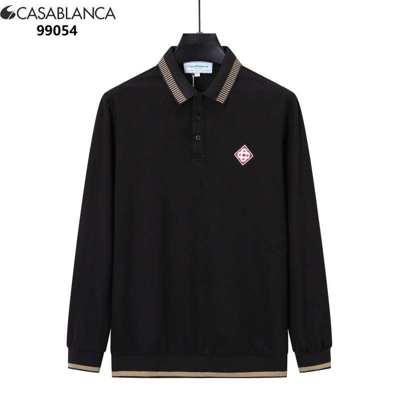 CASABLANCA カサブランカ メンズ 長袖Tシャツ ロンT クルーネック 袖リブ ロゴプリント オーバーサイズ ブラック ホワイト グレー ネイビー - 画像 2