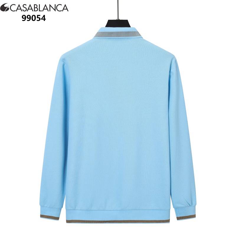 CASABLANCA カサブランカ メンズ 長袖Tシャツ ロンT クルーネック 袖リブ ロゴプリント オーバーサイズ ブラック ホワイト グレー ネイビー - 画像 4