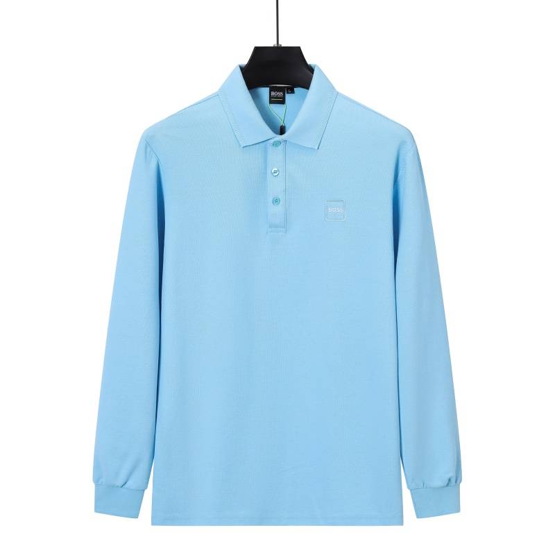 BOSS メンズ 長袖Tシャツ ロンT クルーネック 袖リブ ロゴプリント オーバーサイズ 美シルエット ブラック