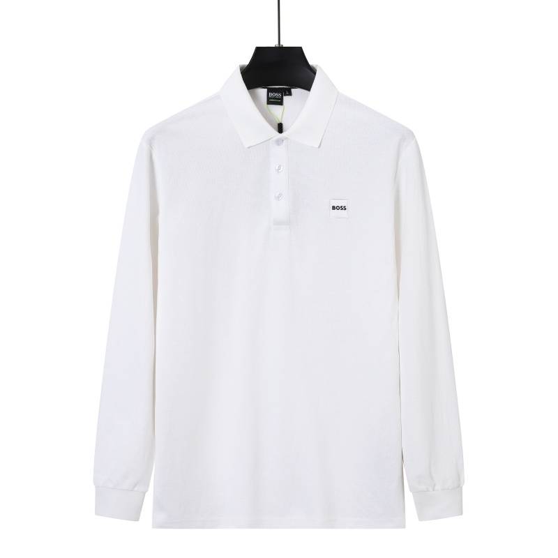 BOSS メンズ 長袖Tシャツ ロンT クルーネック 袖リブ ロゴプリント オーバーサイズ 美シルエット ブラック - 画像 3