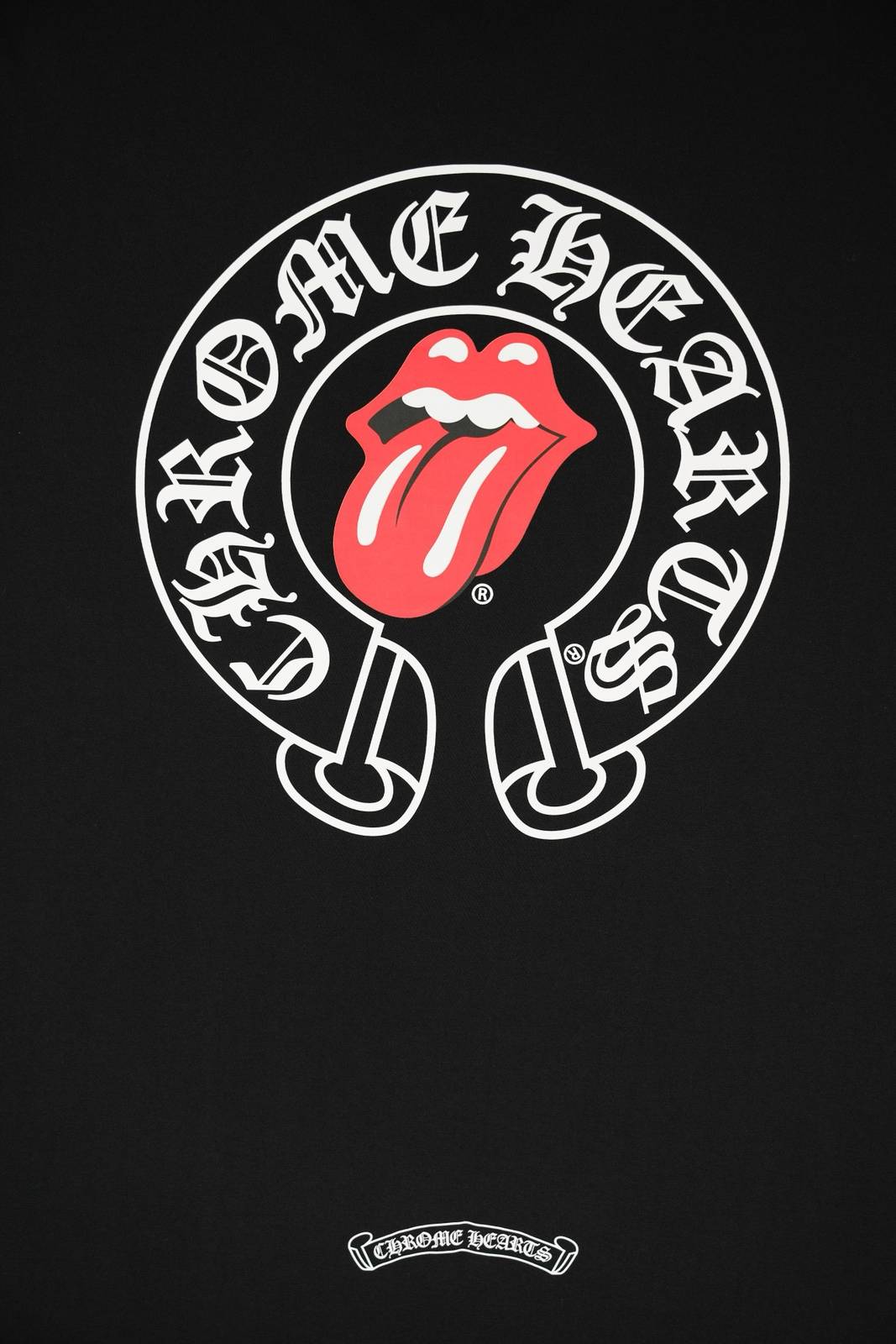 CHROME HEARTS クロムハーツ メンズ ロンT 長袖Tシャツ クルーネック 袖リブ ロゴプリント オーバーサイズ ブラック - 画像 5