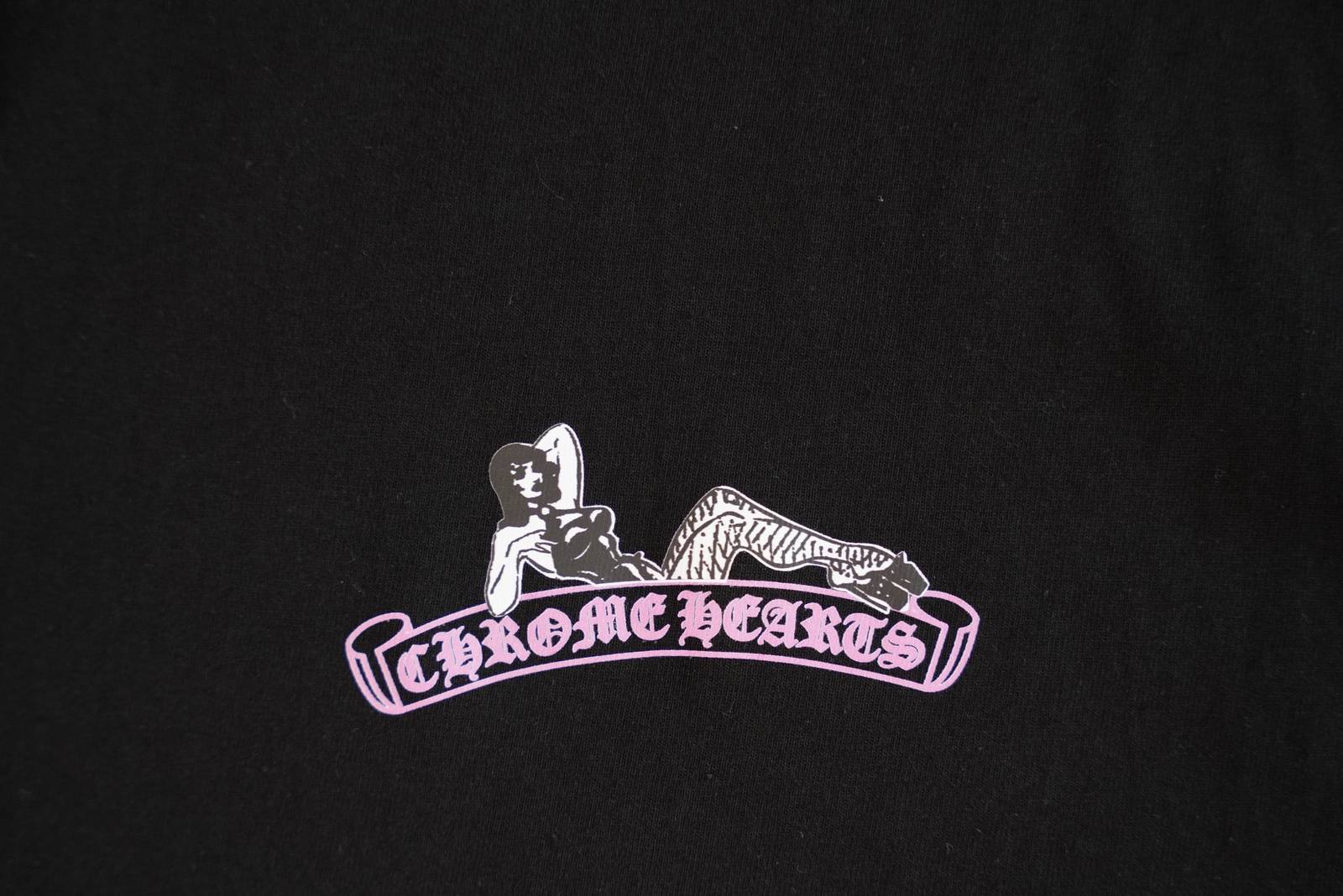 CHROME HEARTS クロムハーツ メンズ ロンT 長袖Tシャツ クルーネック 袖リブ アームプリント オーバーサイズ ブラック - 画像 3