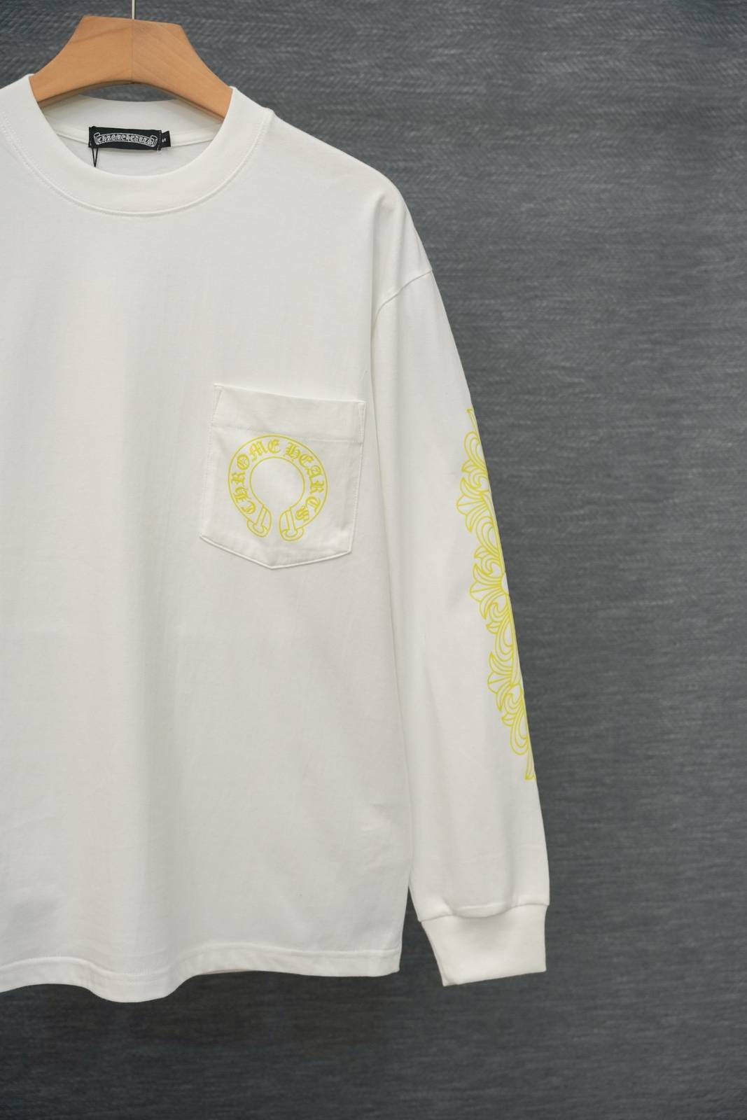 CHROME HEARTS クロムハーツ メンズ ロンT 長袖Tシャツ クルーネック 袖リブ アームプリント オーバーサイズ ブラック - 画像 13